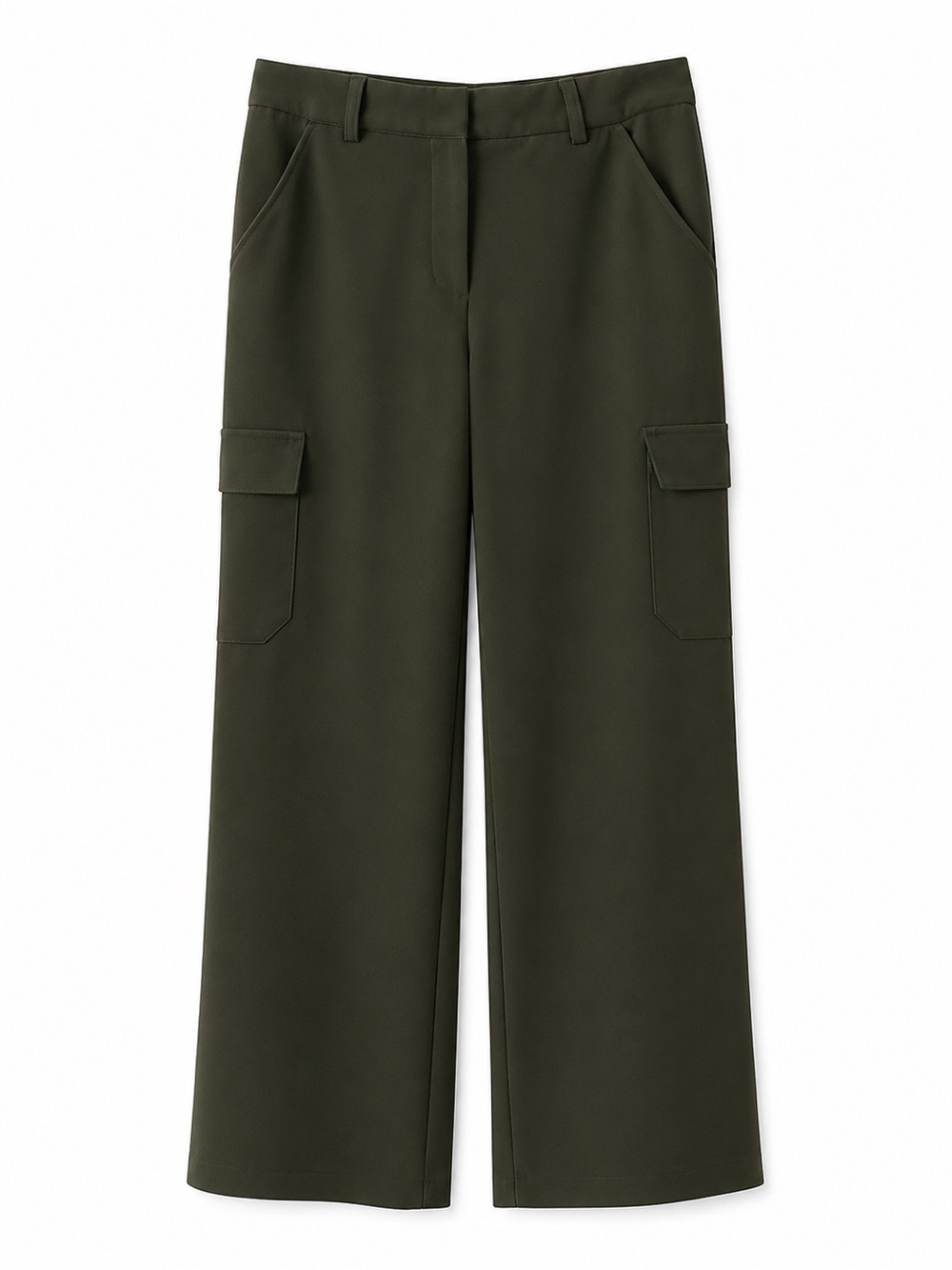 Express Wide-Leg Cargo Pants in Olive